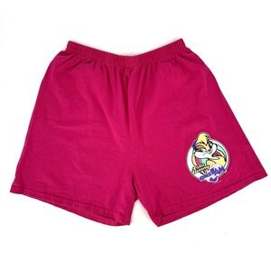 Vintage Space Jam Shorts Jogging Sweatshort Pink Lola Bunny Looney Tunes 90s 27"